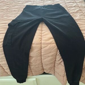 Uma Raquel Davidovich 100% cotton black cargo jogger pants